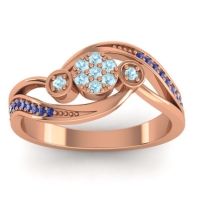 Aquamarine Fashion Ring In 18K Rose Gold With Swiss Blue Topaz – Caya Simple Ring