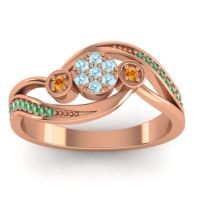 Aquamarine Fashion Ring In 14K Rose Gold With Citrine And Emerald – Caya Simple Ring