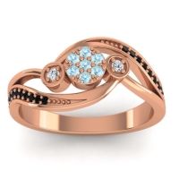 Aquamarine Fashion Ring In 18K Rose Gold With Lab Diamond And Black Onyx – Caya Simple Ring