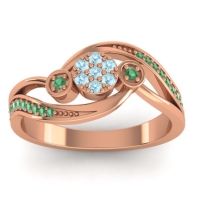 Aquamarine Fashion Ring In 14K Rose Gold With Emerald – Caya Simple Ring