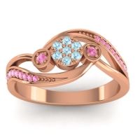 Aquamarine Fashion Ring In 18K Rose Gold With Pink Tourmaline – Caya Simple Ring