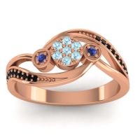 Aquamarine Fashion Ring In 18K Rose Gold With Swiss Blue Topaz And Black Onyx – Caya Simple Ring