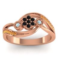 Black Onyx Fashion Ring In 18K Rose Gold With Aquamarine And Citrine – Caya Simple Ring