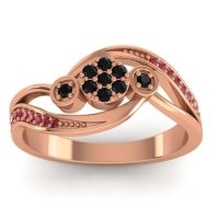 Black Onyx Fashion Ring In 18K Rose Gold With Ruby – Caya Simple Ring