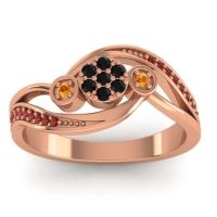 Black Onyx Fashion Ring In 18K Rose Gold With Citrine And Garnet – Caya Simple Ring