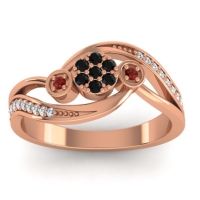Black Onyx Fashion Ring In 18K Rose Gold With Garnet And Lab Diamond – Caya Simple Ring