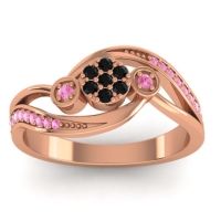 Black Onyx Fashion Ring In 18K Rose Gold With Pink Tourmaline – Caya Simple Ring