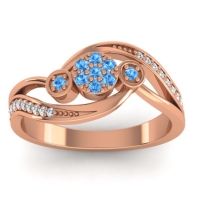 Blue Sapphire Fashion Ring In 18K Rose Gold With Diamond – Caya Simple Ring