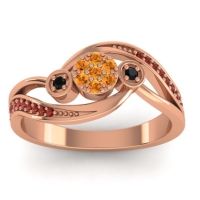 Citrine Fashion Ring In 18K Rose Gold With Black Onyx And Garnet – Caya Simple Ring