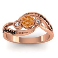 Citrine Fashion Ring In 18K Rose Gold With Diamond And Black Onyx – Caya Simple Ring
