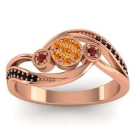 Citrine Fashion Ring In 18K Rose Gold With Garnet And Black Onyx – Caya Simple Ring