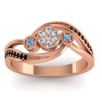 Lab Diamond Fashion Ring In 18K Rose Gold With Blue Sapphire And Black Onyx – Caya Simple Ring