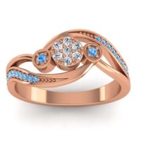 Diamond Fashion Ring In 18K Rose Gold With Blue Sapphire – Caya Simple Ring