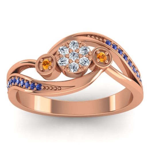 Simple Floral Pave Bypass Caya Ring