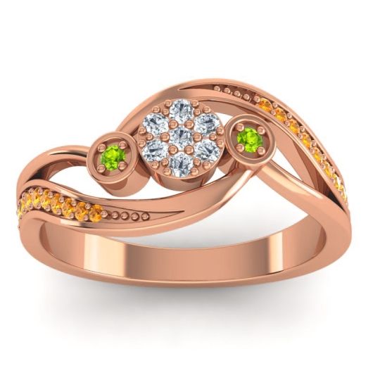 Simple Floral Pave Bypass Caya Ring