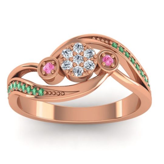 Simple Floral Pave Bypass Caya Ring