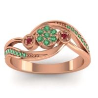 Emerald Fashion Ring In 14K Rose Gold With Ruby – Caya Simple Ring