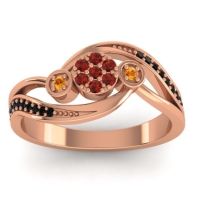 Garnet Fashion Ring In 18K Rose Gold With Citrine And Black Onyx – Caya Simple Ring