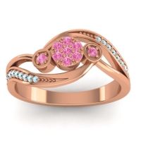 Pink Tourmaline Fashion Ring In 18K Rose Gold With Aquamarine – Caya Simple Ring