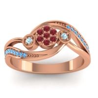 Ruby Fashion Ring In 18K Rose Gold With Aquamarine And Blue Sapphire – Caya Simple Ring