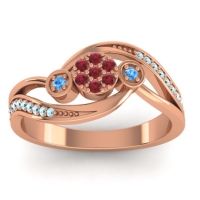 Simple Floral Pave Bypass Caya Ring