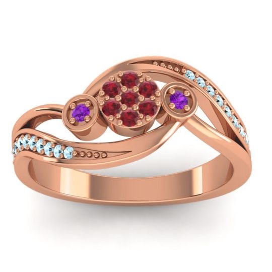 Simple Floral Pave Bypass Caya Ring