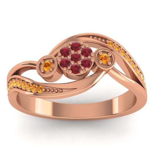 Simple Floral Pave Bypass Caya Ring