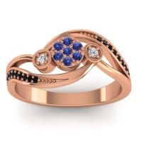 Swiss Blue Topaz Fashion Ring In 18K Rose Gold With Lab Diamond And Black Onyx – Caya Simple Ring