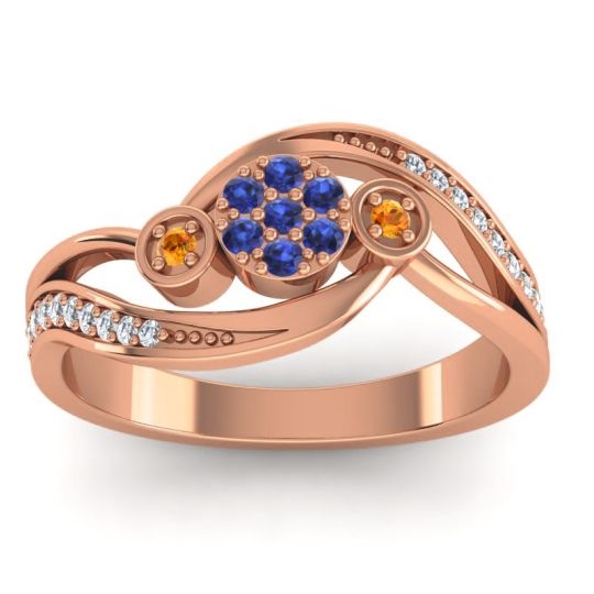 Simple Floral Pave Bypass Caya Ring