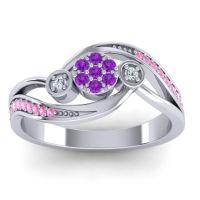 Simple Floral Pave Bypass Caya Ring