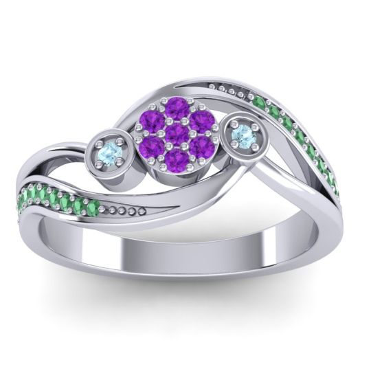 Simple Floral Pave Bypass Caya Ring