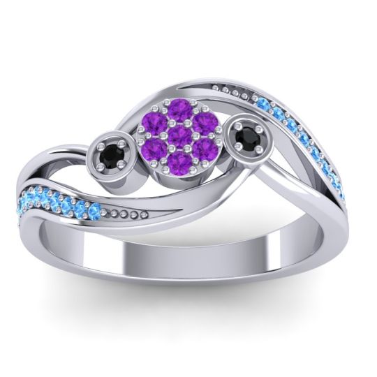 Simple Floral Pave Bypass Caya Ring