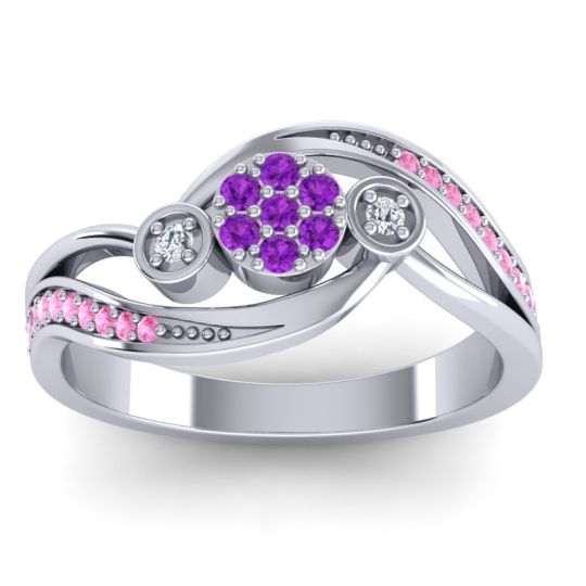 Simple Floral Pave Bypass Caya Ring