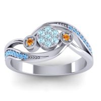 Simple Floral Pave Bypass Caya Ring