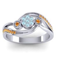 Aquamarine Fashion Ring In 18k White Gold With Citrine – Caya Simple Ring