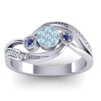 Aquamarine Fashion Ring In 14k White Gold With Swiss Blue Topaz And Diamond – Caya Simple Ring