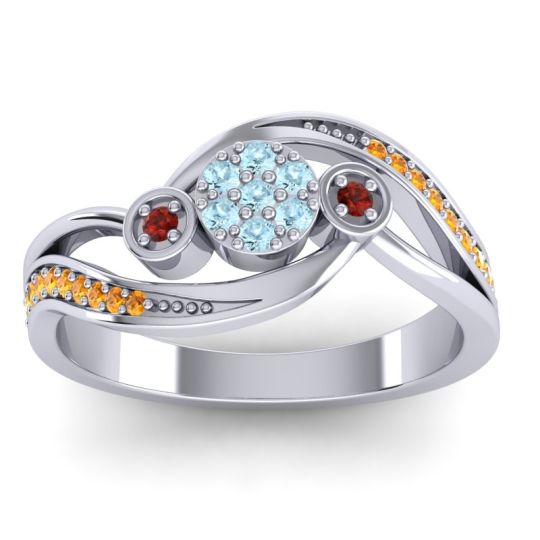 Simple Floral Pave Bypass Caya Ring