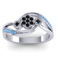 Black Onyx Fashion Ring In 18k White Gold With Blue Sapphire – Caya Simple Ring