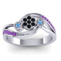 Simple Floral Pave Bypass Caya Ring