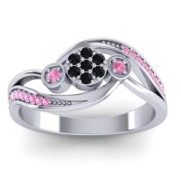 Black Onyx Fashion Ring In 18k White Gold With Pink Tourmaline – Caya Simple Ring