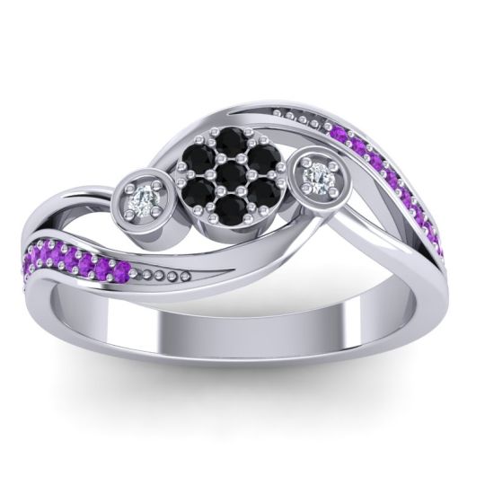 Simple Floral Pave Bypass Caya Ring