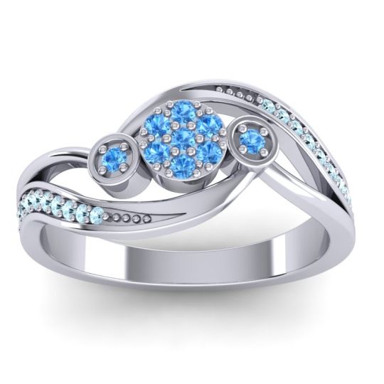 Simple Floral Pave Bypass Caya Ring