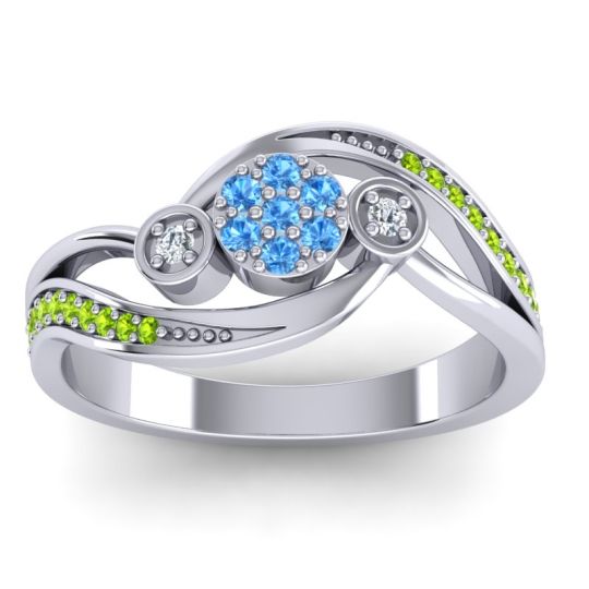 Simple Floral Pave Bypass Caya Ring