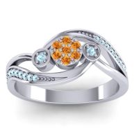 Simple Floral Pave Bypass Caya Ring