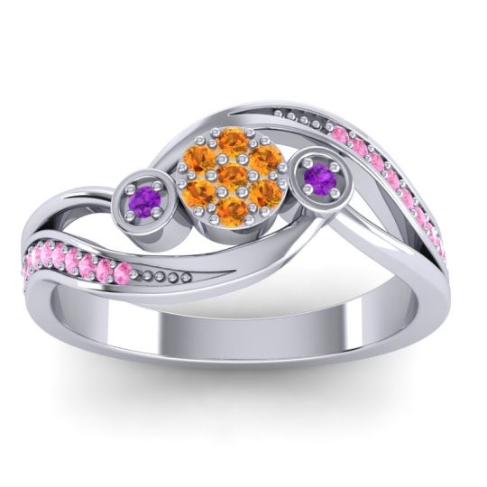 Simple Floral Pave Bypass Caya Ring