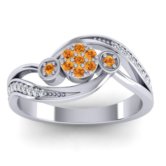 Simple Floral Pave Bypass Caya Ring