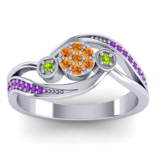 Simple Floral Pave Bypass Caya Ring