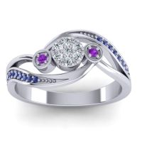 Simple Floral Pave Bypass Caya Ring