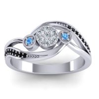 Lab Diamond Fashion Ring In 18k White Gold With Blue Sapphire And Black Onyx – Caya Simple Ring