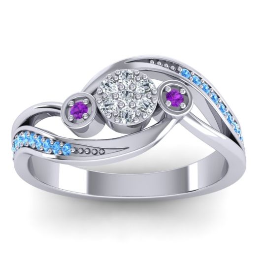 Simple Floral Pave Bypass Caya Ring